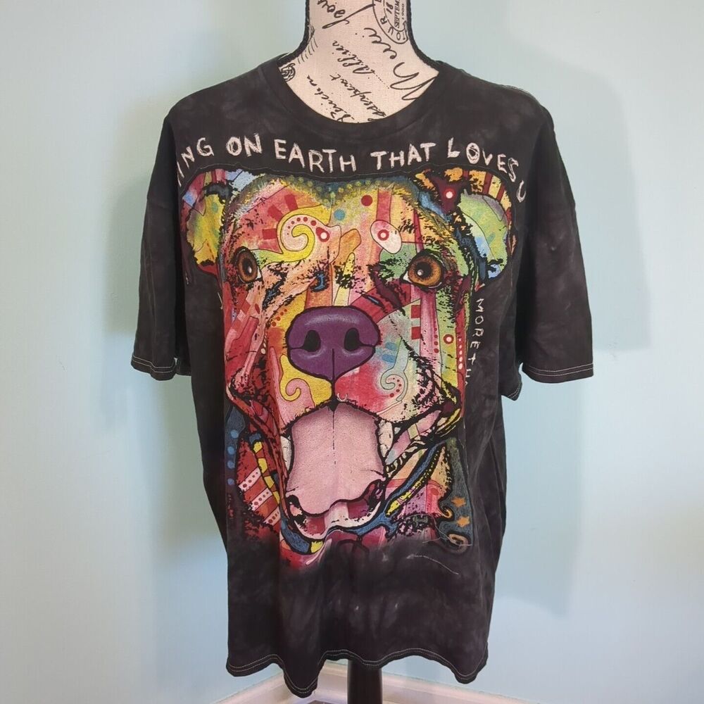 Dean Russo Art 3D Tees Tie DDean Ruye TShirt 2014 Dog Love Black Size XL Pitbull